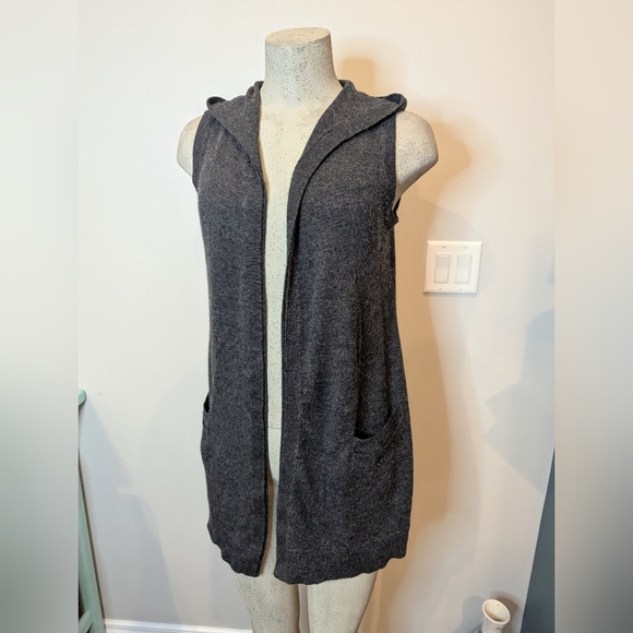 Cynthia Rowley merino hooded sweater vest Gray SIZE Medium - Picture 5 of 8